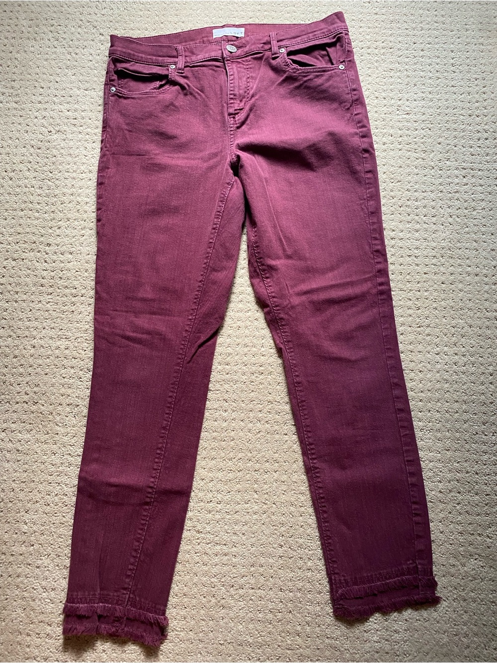LOFT Skinny Jeans in Berry